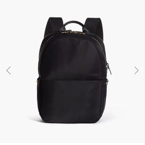 Lo & Sons Beacon Backpack Black Exterior / Gold Hardware / Camel Interior